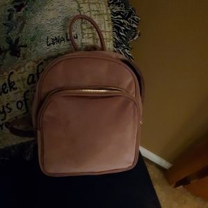 Pink Ultrasuede Backpack